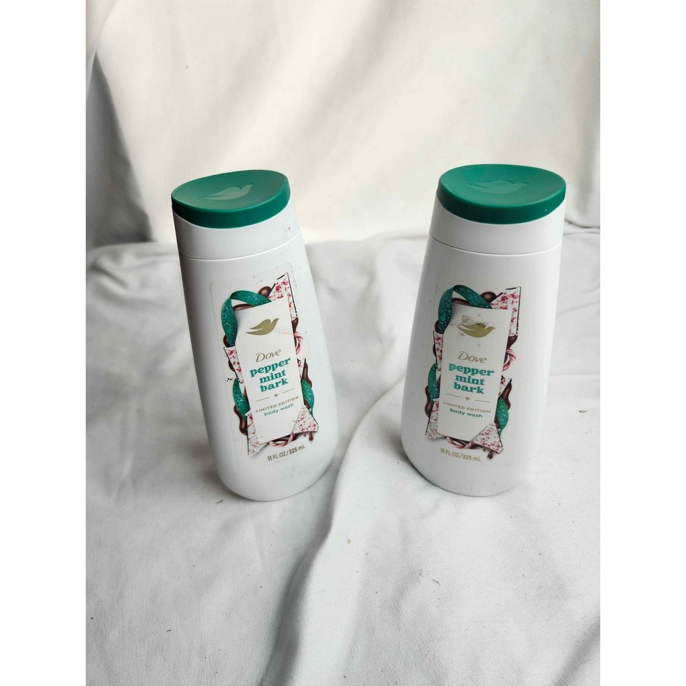 Dove Peppermint Bark Limited Edition Holiday Treats Body Wash 11oz Set of 2